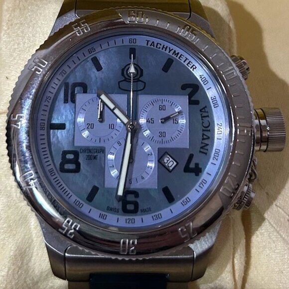 Invicta Men's 15478 Russian Diver Quartz Chronograph Platinum Dial Watch #AM - Picture 2 of 3